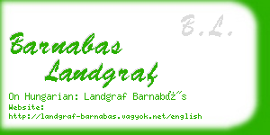 barnabas landgraf business card